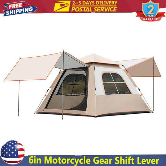 Double-layer Waterproof  Anti-UV Shade Beach Camping Portable Automatic Pole With Two Doors Two Windows With Canopy Travel Tent