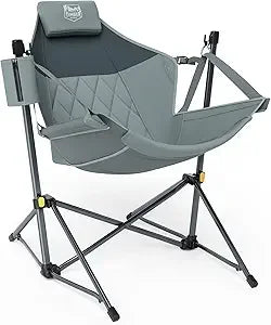 Hammock Camping Chair with Adjustable Backrest, Heavy Duty Folding Hammock Chair Supports 300lbs, Portable Hammock Chair for Ca
